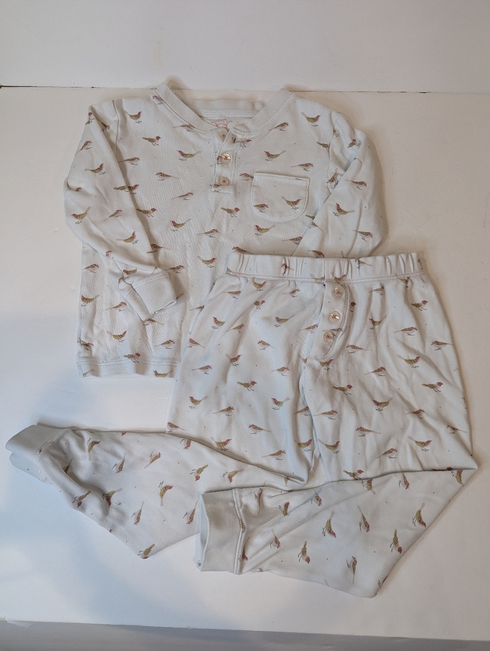 Marie Chantal Cotton Pajama Long Sleeve Set Birds Size 4Y